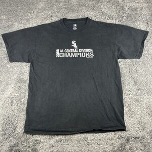 MLB Chicago White Sox Shirt Mens XL Black 2008 AL Central Champions Tee Y2k
